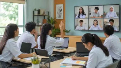 Siswa SMA mempraktikkan berbagai gaya belajar di kelas hybrid dengan kombinasi tatap muka dan online