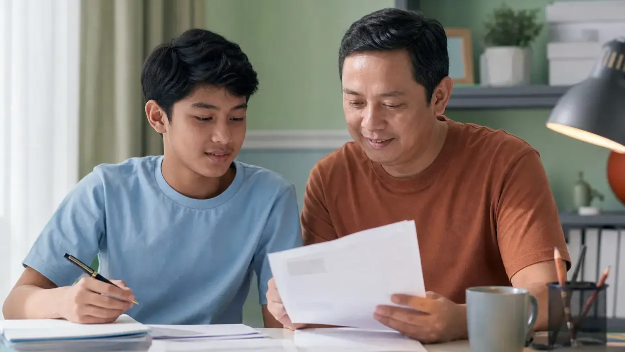 Siswa dan orang tua merefleksikan hasil tes akademik untuk memahami minat dan bakat serta menyusun strategi belajar