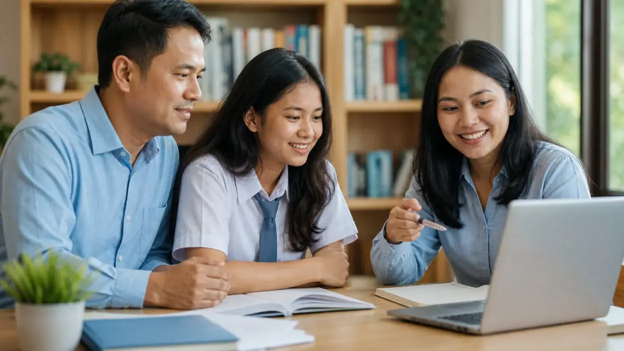 Guru mendampingi siswa berprestasi di kelas dengan pendekatan psikologi pendidikan yang mendukung kesehatan mental