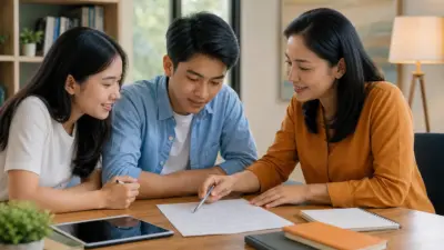 Guru Indonesia menonton webinar grafologi di laptop dengan buku catatan siswa dan alat tulis di meja belajar yang terang